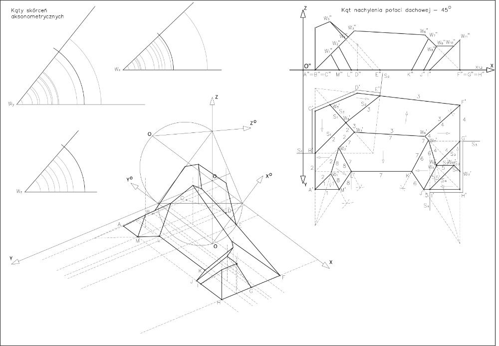 Geometria Wykreślna - Korepetycje, Arkusze i Rysunki, Geometria w 3D.