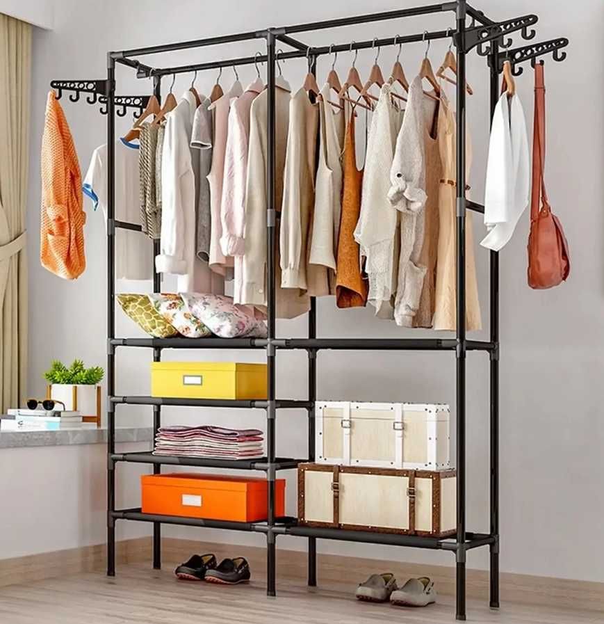 Вішалка для одягу Simple Coat Rack Double Row Вішалка з полицями