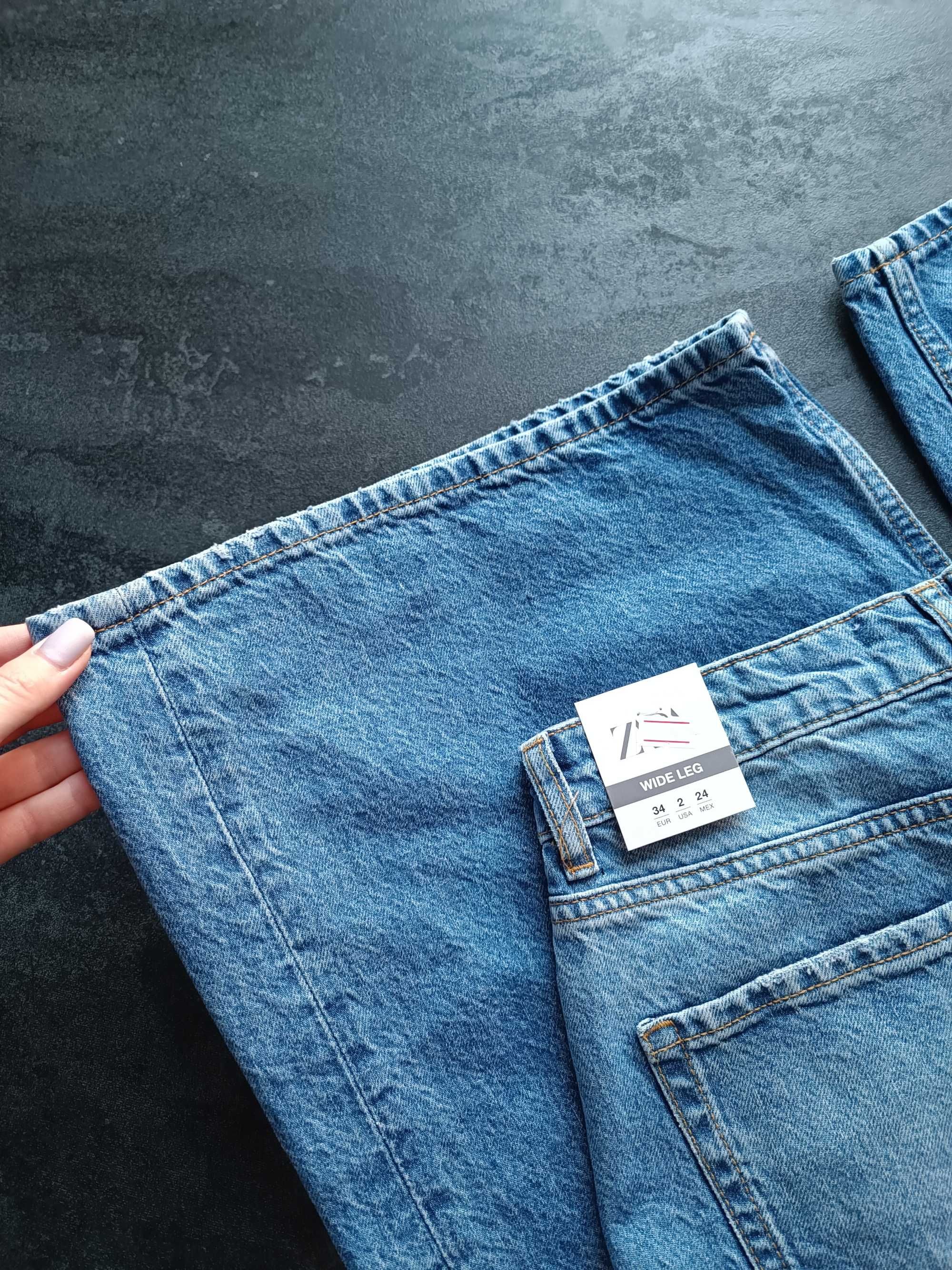 Трендові джинси Zara wide leg джинсы Зара широкие палаццо тренд
