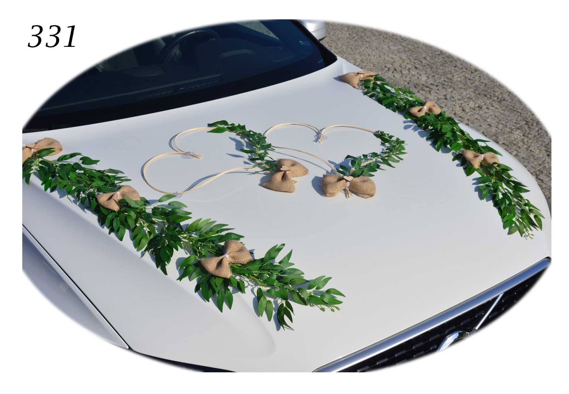 BOGATA RUSTYKALNA dekoracja ozdoba stroik na auto samochód ślub 331