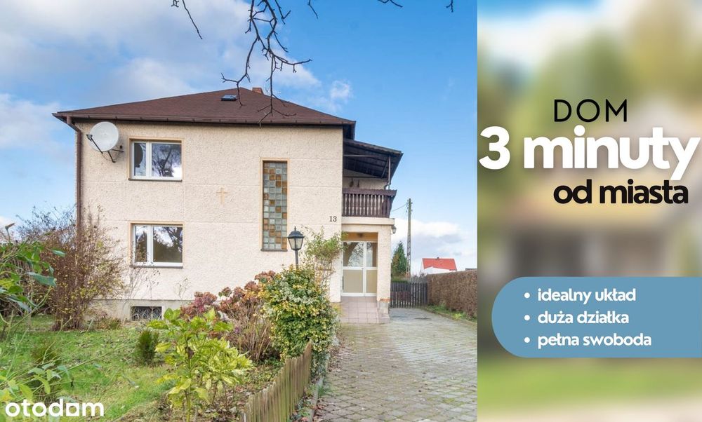 Dom 3 minuty od miasta – idealny układ, duża działka i pełna swoboda!