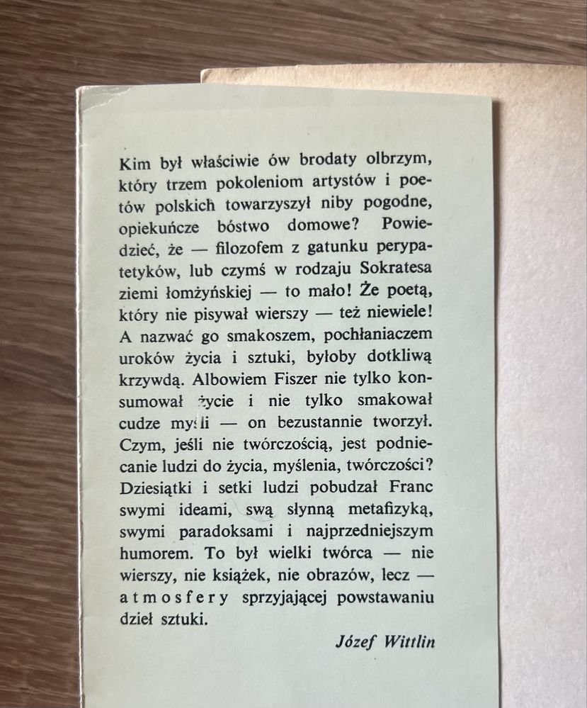 Na rogu świata i nieskończoności. Wspomnienia o Franciszku Fiszerze