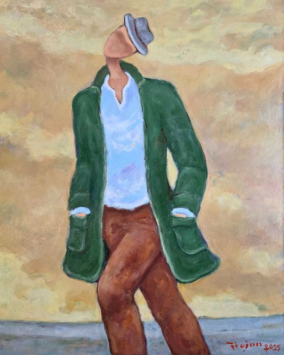 Obraz Olejny "Wędrowiec" Henryk Trojan