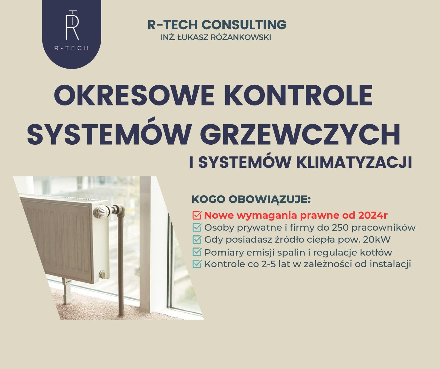 Okresowe kontrole systemów grzewczych i systemów klimatyzacji