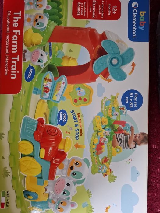 Поїзд фермера Baby Clementoni зі звуками, залізна дорога, паровоз