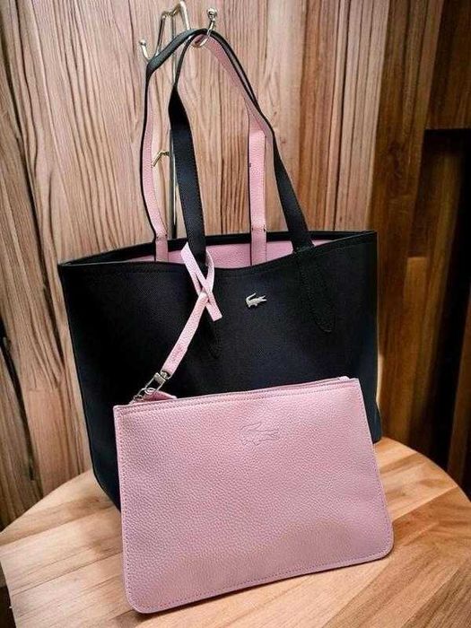 Сумка шопер lacoste, двостороння, двоколірна(читайте опис)