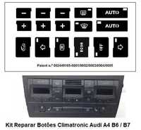 Kit Vinil Reparar Botões Interior Audi A4 B6 / B7