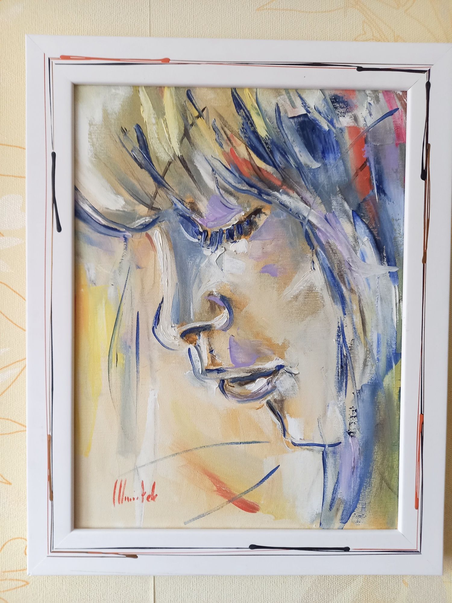 Obraz olejny.  Portret dziewczyny