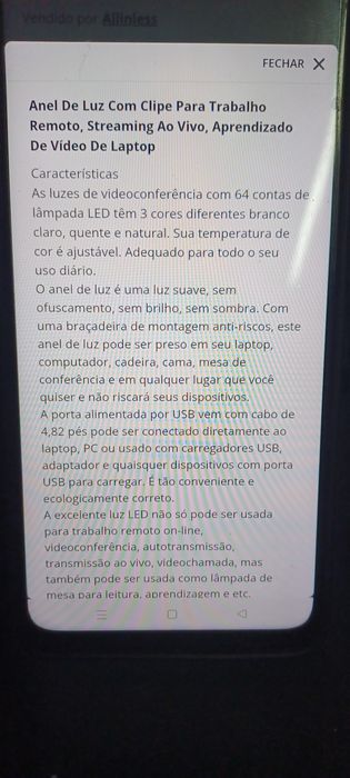 Ring Light (Anel de  Luz)