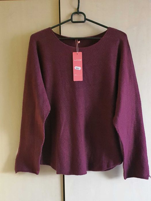 Sweter burgund śliwka oversize NOWY z metką