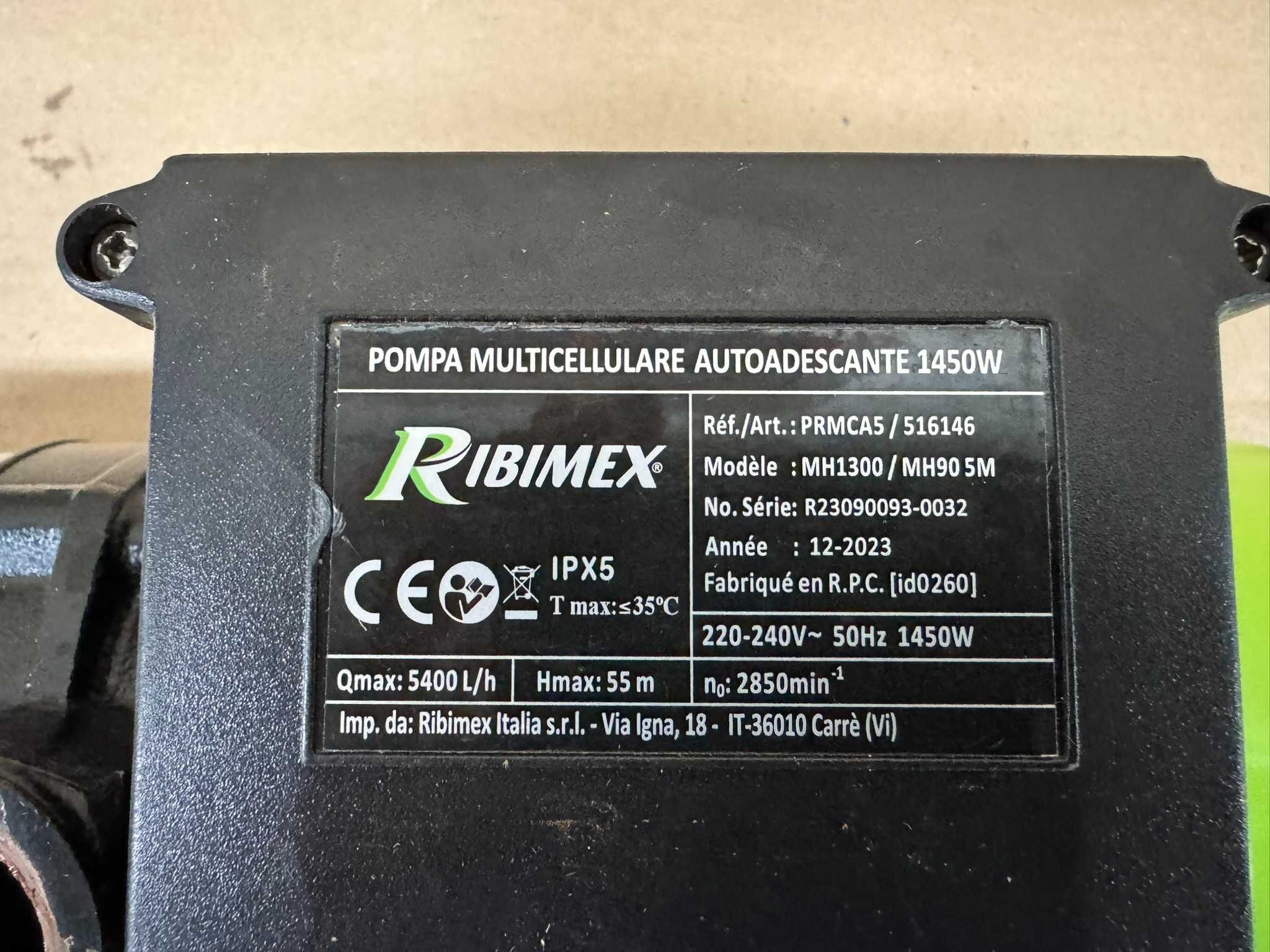 POMPA powierzchniowa RIBIMEX 1450 W 5400 L/H