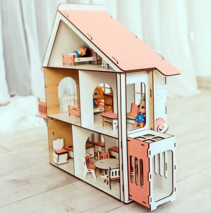 Будинок для ляльки Лол—НОВИЙ‼️Деревʼяний ляльковий будиночок з меблями