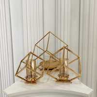 Набір з трьох кубів золоті декоративні