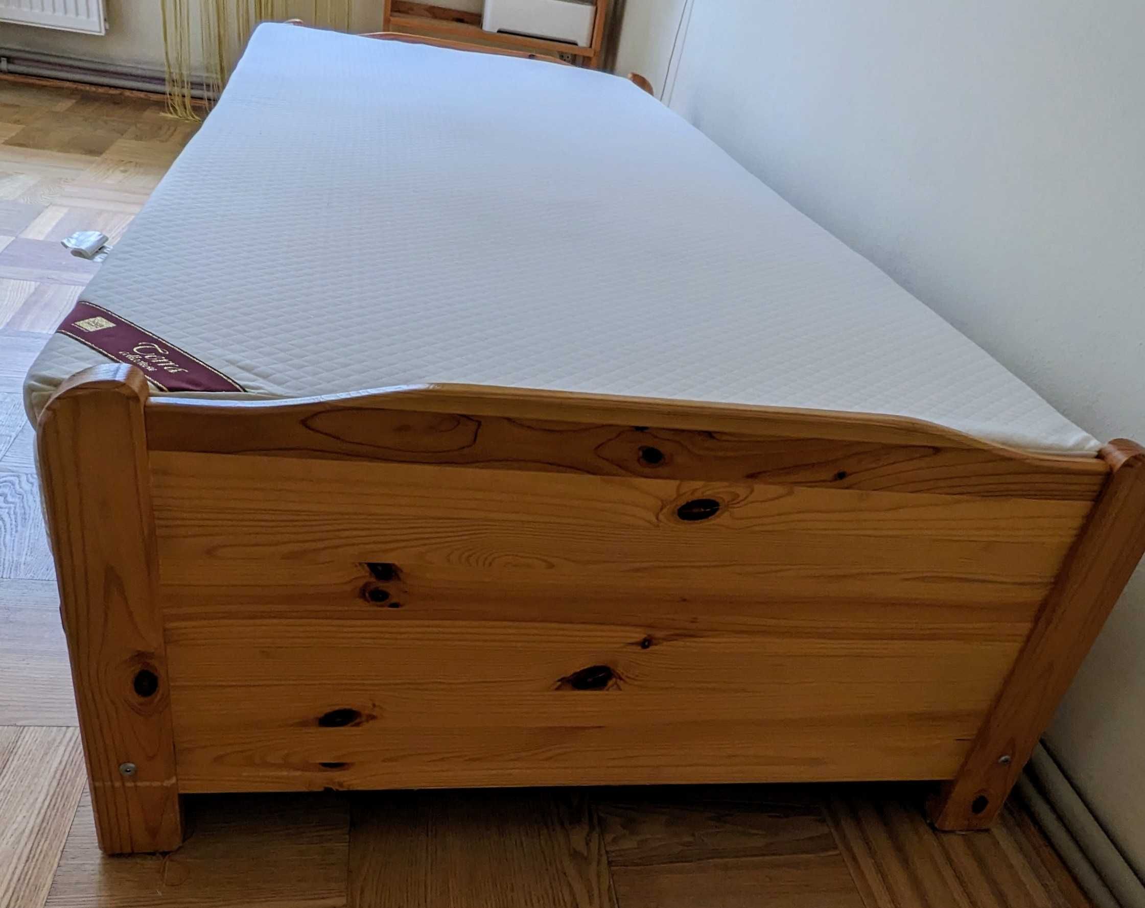 Łóżko/tapczan z pojemnikiem, lite drewno, 90 x 200, plus materac