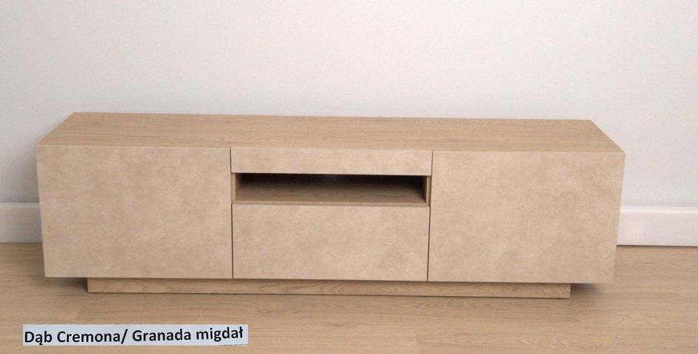 Szafka RTV AURA 150 cm uniwersalna dąb cremona / granada migdał