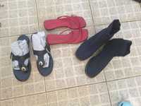 Conjunto de Sandalias e botas de verão