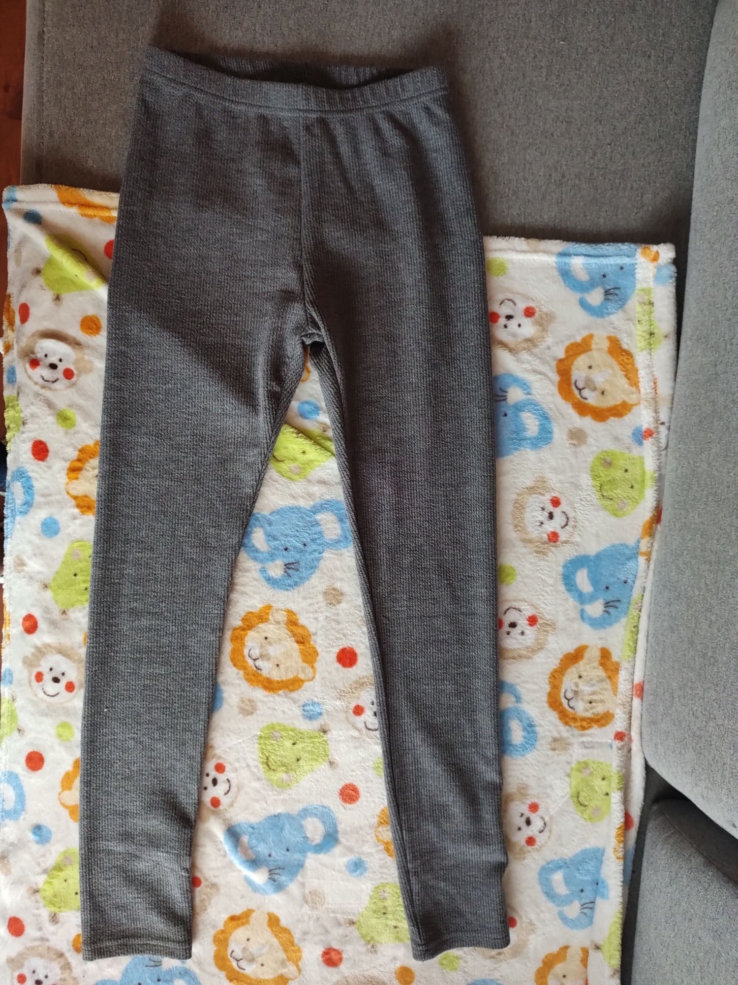 Legginsy spodnie dla dziewczynki szare r164