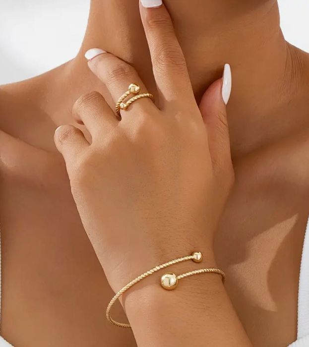 Pulseira + Anel Dourado