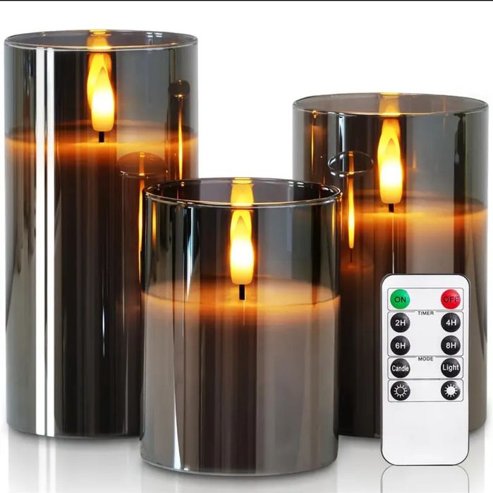 Zestaw 3 świec LED z pilotem *timer