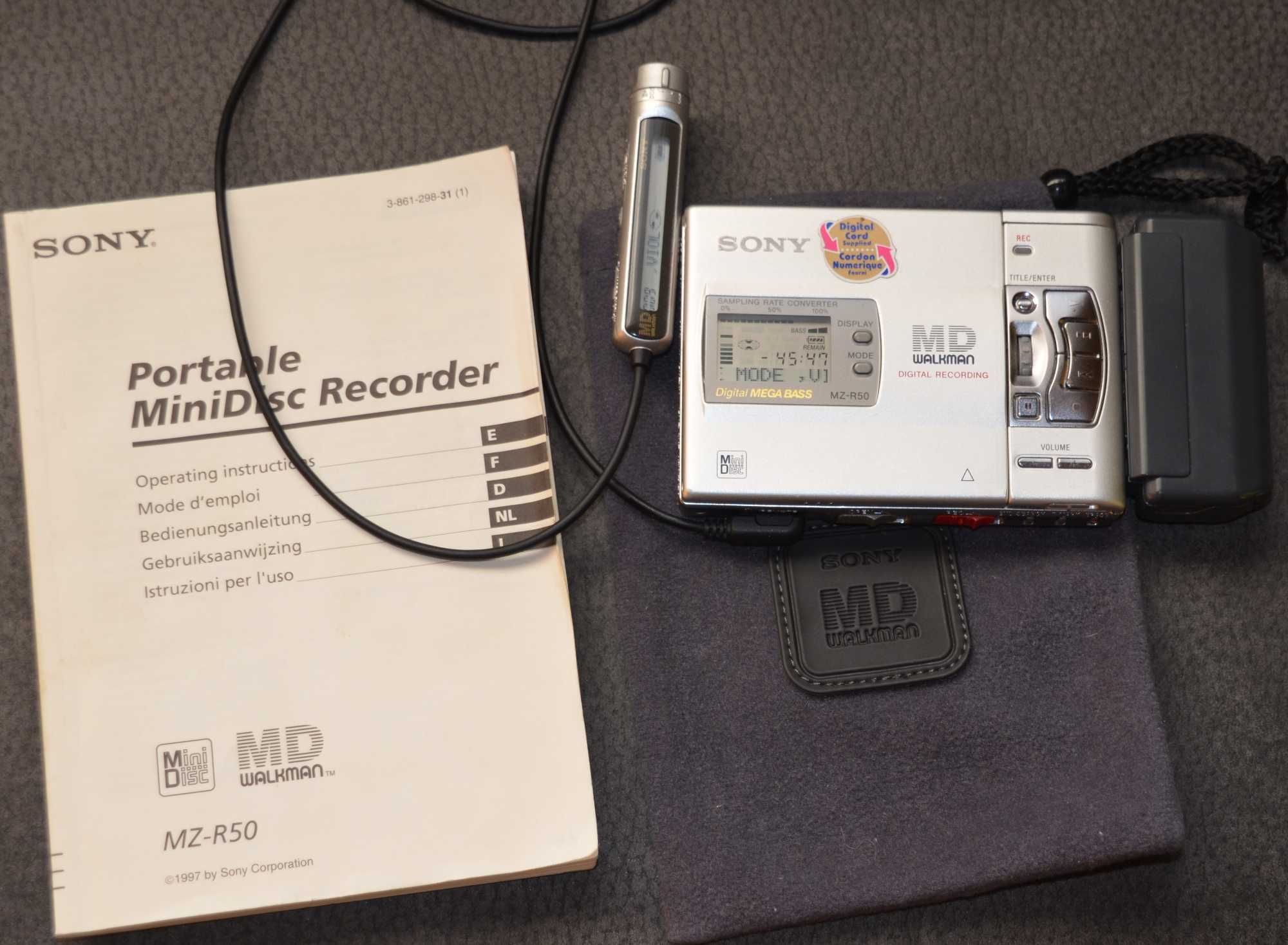 Sony MZ-R 50 Mini DiscMan Recorder Odtwarzacz MD + dyskietki