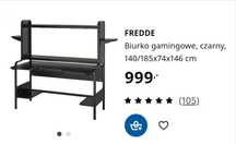 Biurko czarne gamingowe FREDDE ikea