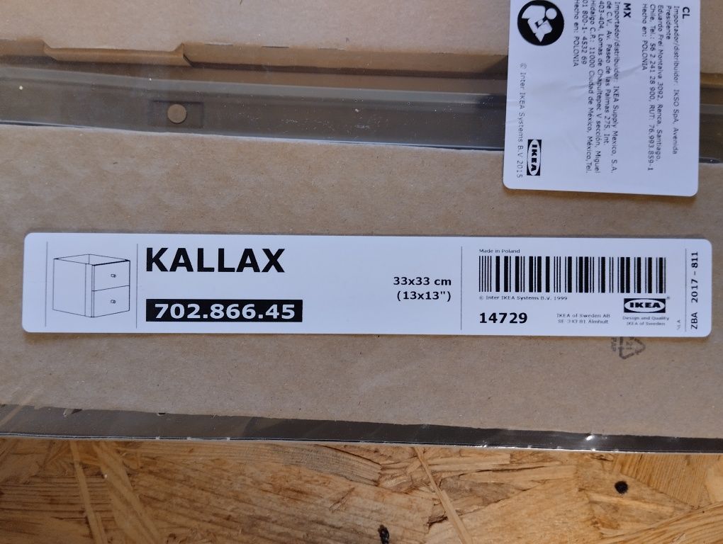 Wkład Ikea Kallax szuflady biały