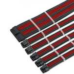Zestaw kabli  zasilania PC 24 pin eps pcie czarne czerwone 30cm