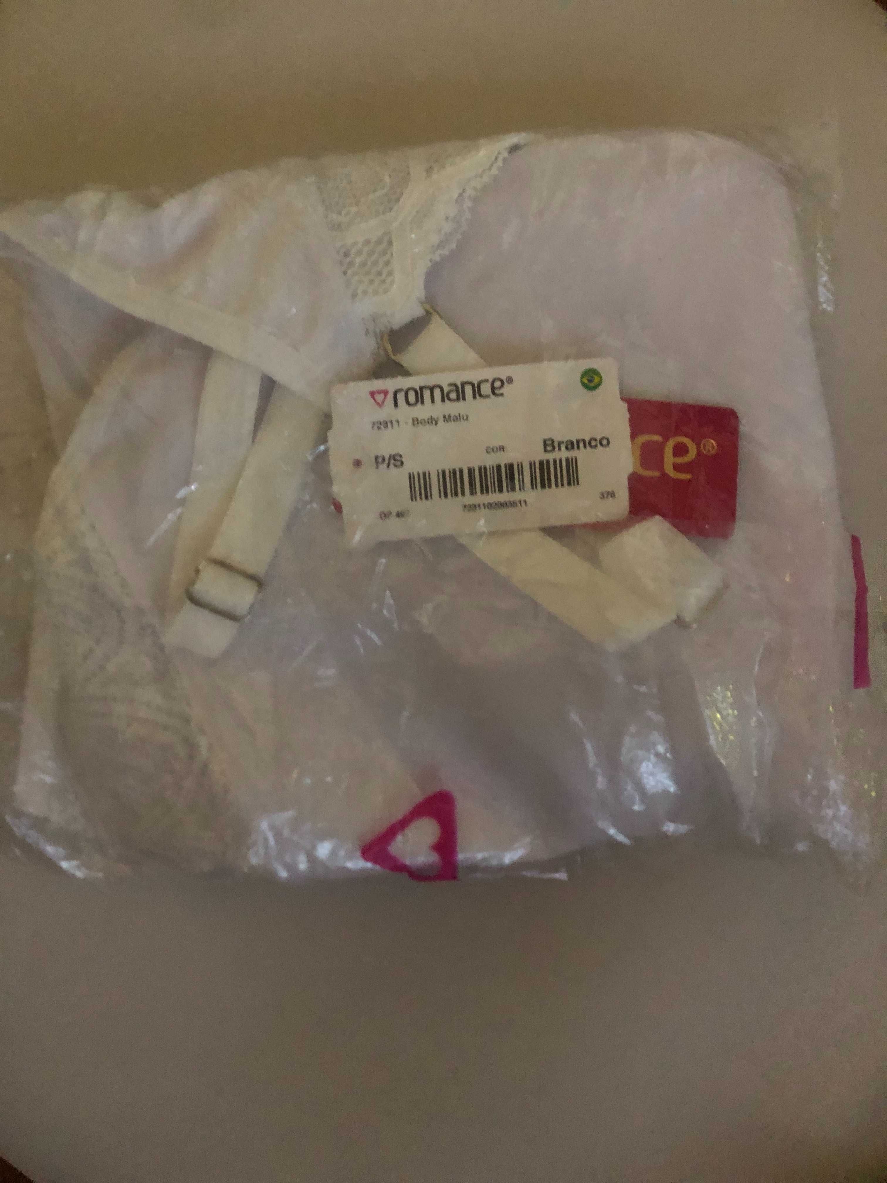 Body Feminino Branco ROMANCE – Novo, Tamanho S
