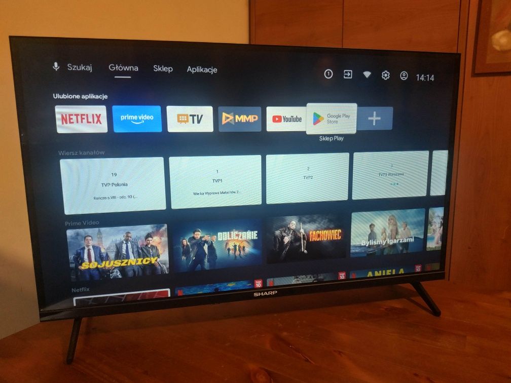 Smart TV 32" Sharp WIFI Android Netflix YouTube Dvbt2 Hevc