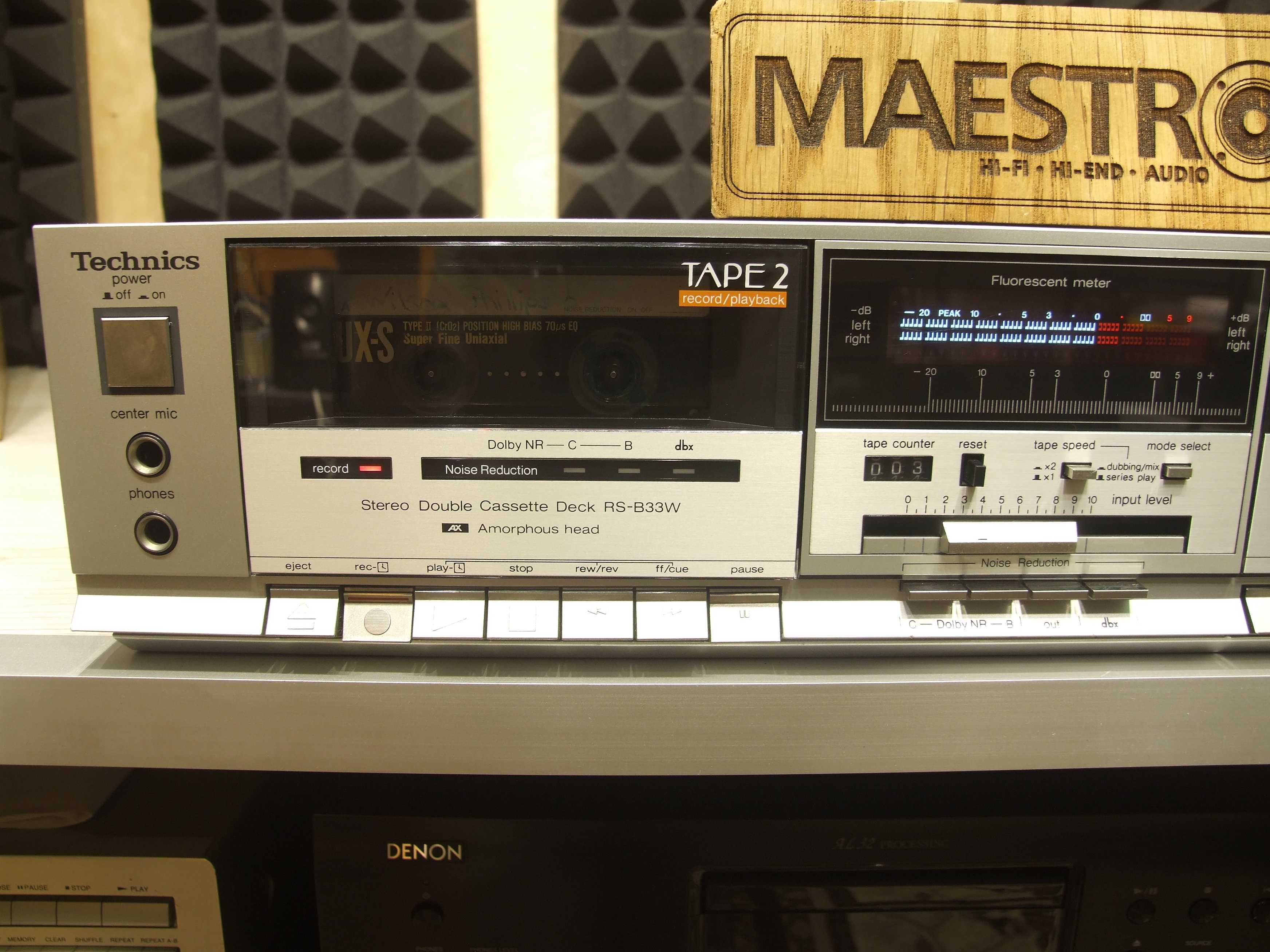 Касетна дека Technics RS-B33W. dbx. JAPAN. Amorphous head. Наложеним