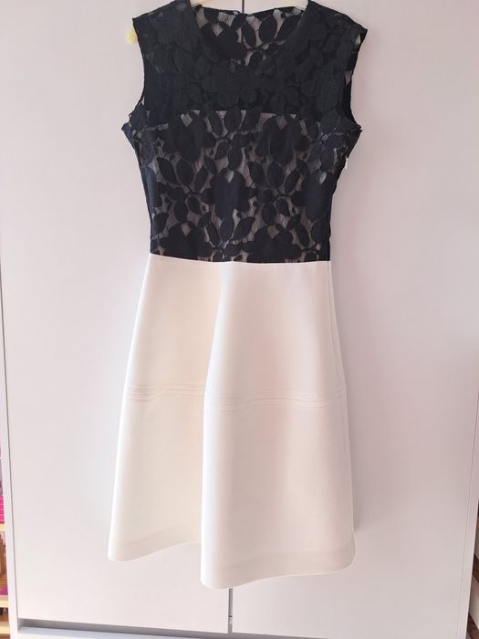 Sukienka Hexeline biało czarna komunia chrzciny wesele