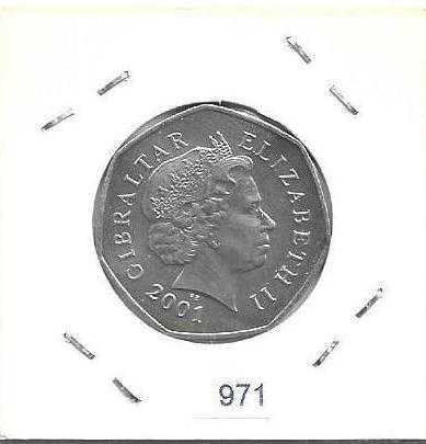 Gibraltar - - - 50 Pence - 2001 - - - Christmas - - - Moeda