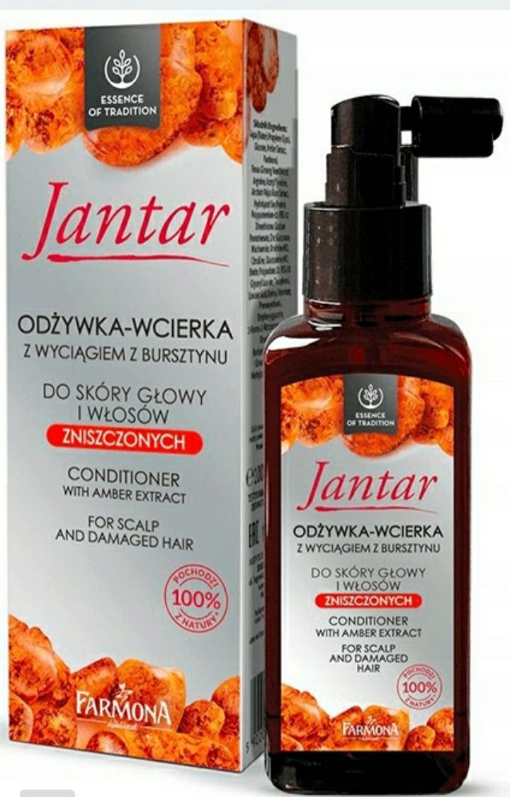 Zestaw do włosów JANTAR Szampon, Mgiełka i Odżywka-Wcierka, 330+200+10