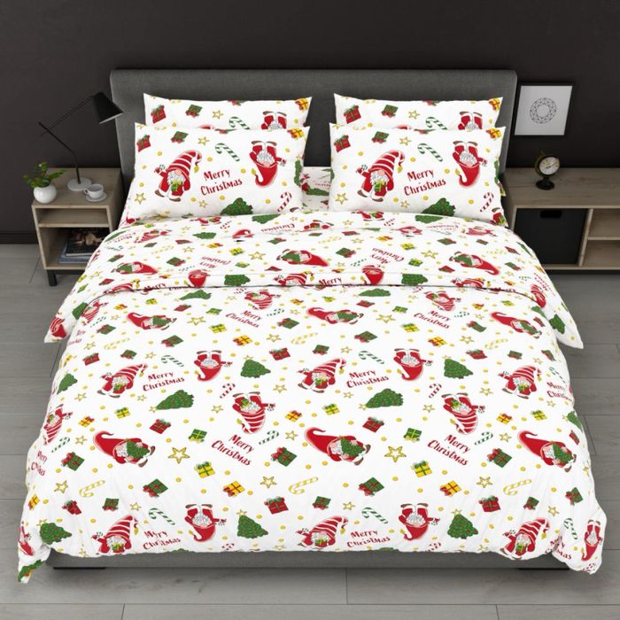 НОВОРІЧНА постіль Різдвяна Санта сніжинки новий рік