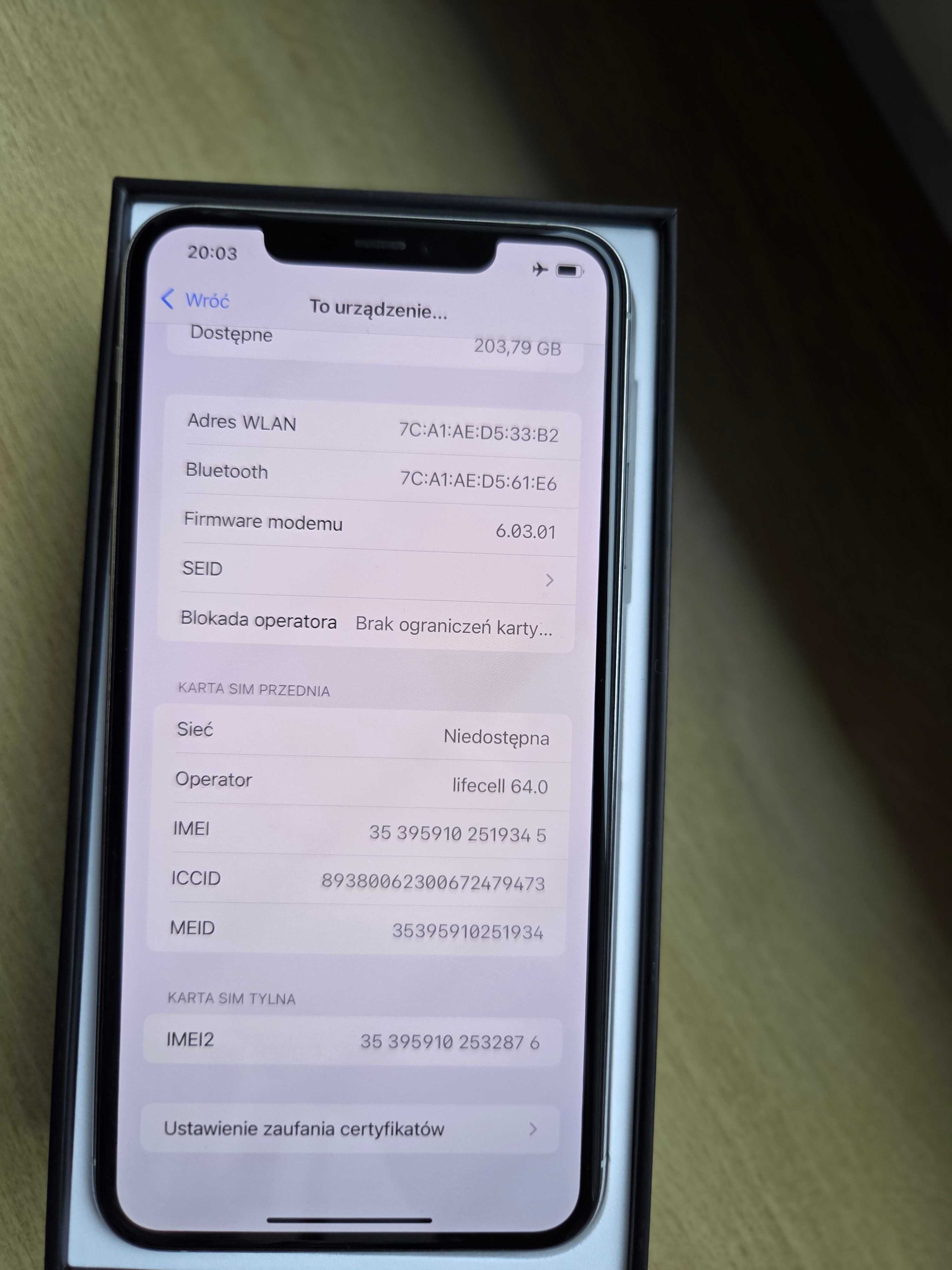IPhone 11 Pro Max 256Gb (kolor biały)