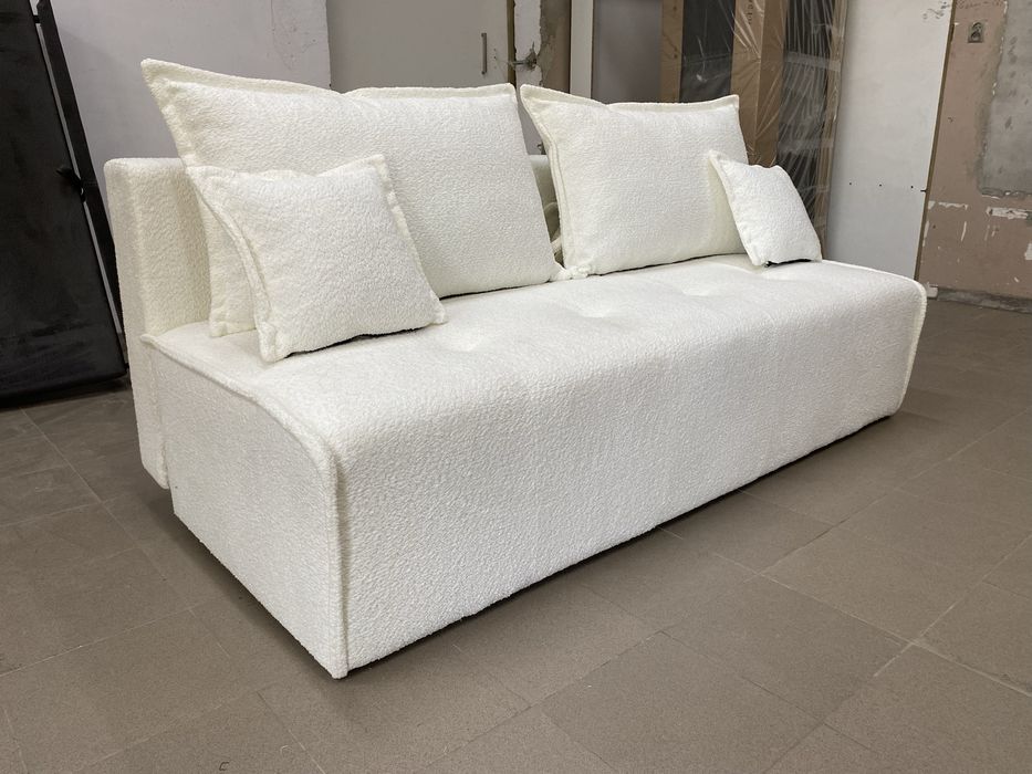 Kanapa z funkcją spania kolor szary + poduszki