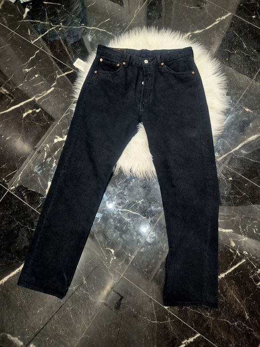 Spodnie czarne jeansy oryginalne proste Levis 501