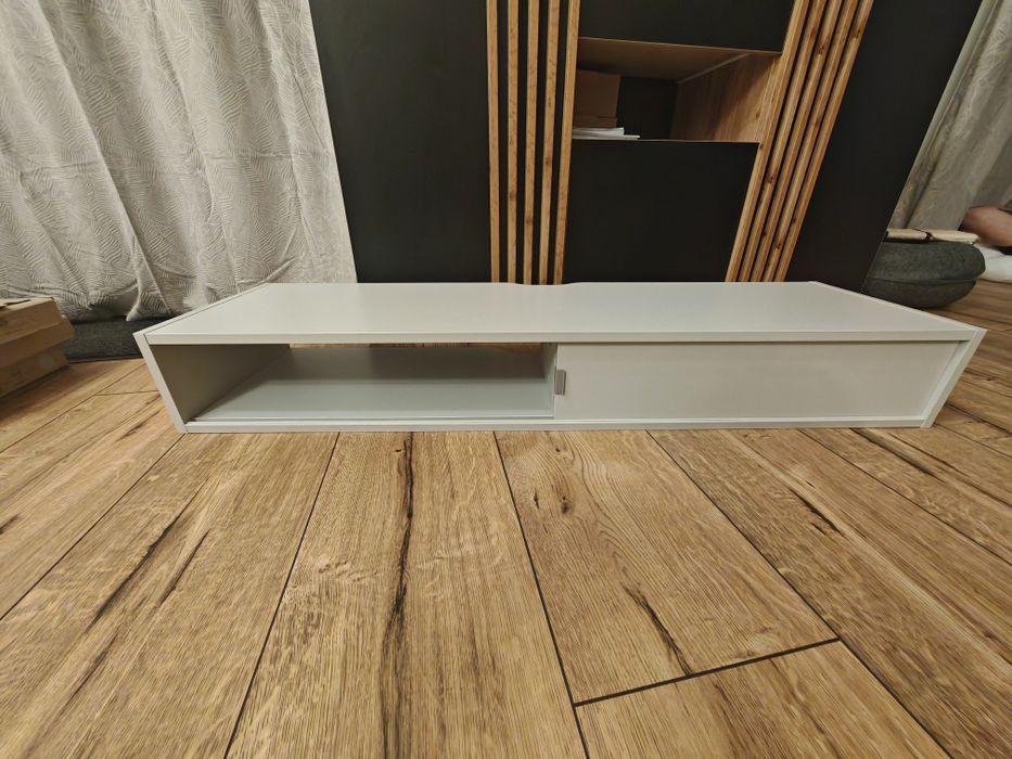 Półka ścienna wisząca rtv szara ikea SPIKSMED