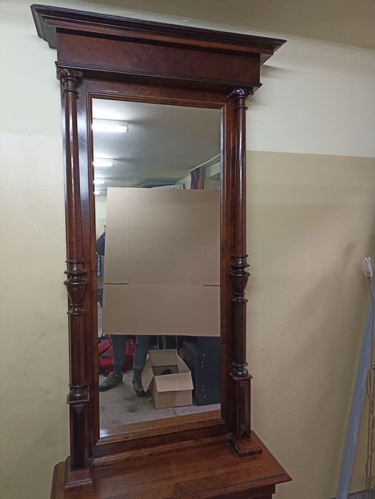 Duże lustro tremo eklektyczne orzech