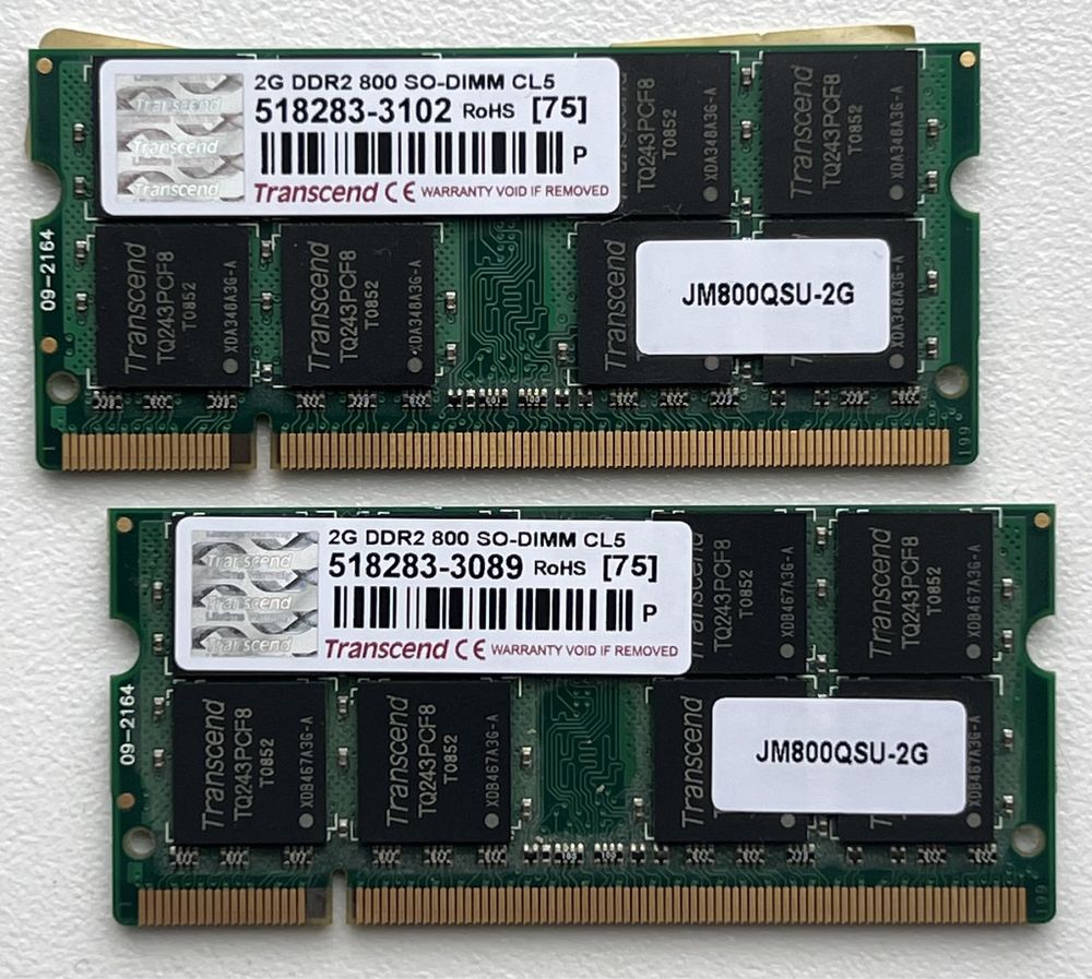 Transcend JetRam 2GB 800MHz DDR2 CL5 SO-DIMM - JM800QSU-2G