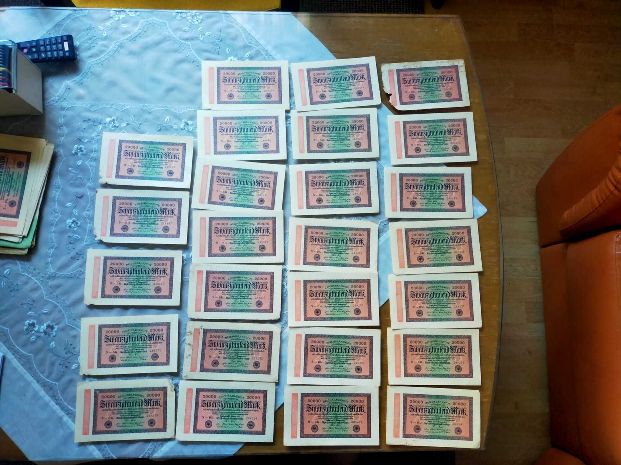 20 000 Reichsbanknote 1923 S-Br 26 banknotów