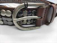 NOWY skórzany pasek damski Liebeskind Berlin Belt3B GERMANY z nitami
