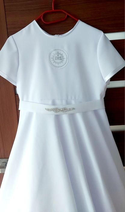 Sukienka komunijna + torebka + rękawiczki 152/158