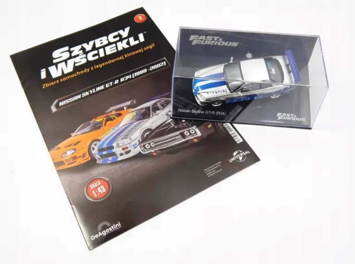 Szybcy i Wściekli Nissan Skyline GT-R R34 1:43 Deagostini #2 i inne!