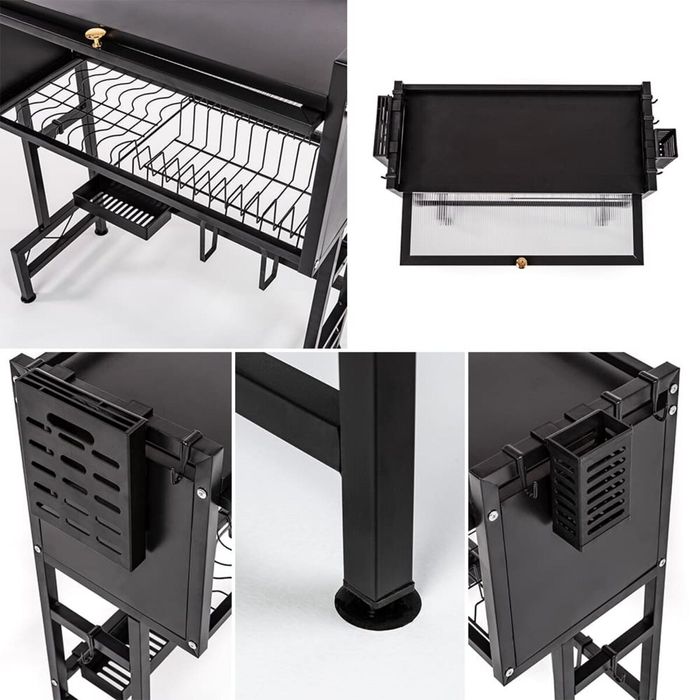 Полка-органайзер для хранения и сушки посуды над раковиной мобильная