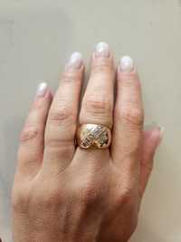 Piękny pierścionek złoto 583 odcień różowy