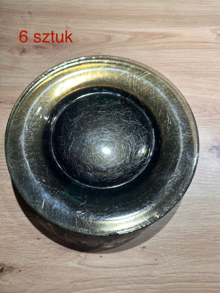Talerze deserowe plaskie 19,5 cm dymne Duralex 12 sztuk