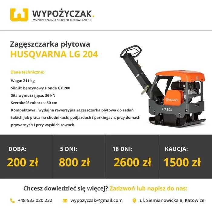 Zagęszczarka płytowa / z rewersem / ubijak / skoczek / stopa - WYNAJEM