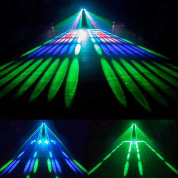 Zestaw oświetleniowy na statywie Disco kula lasery strobo wzory gobo