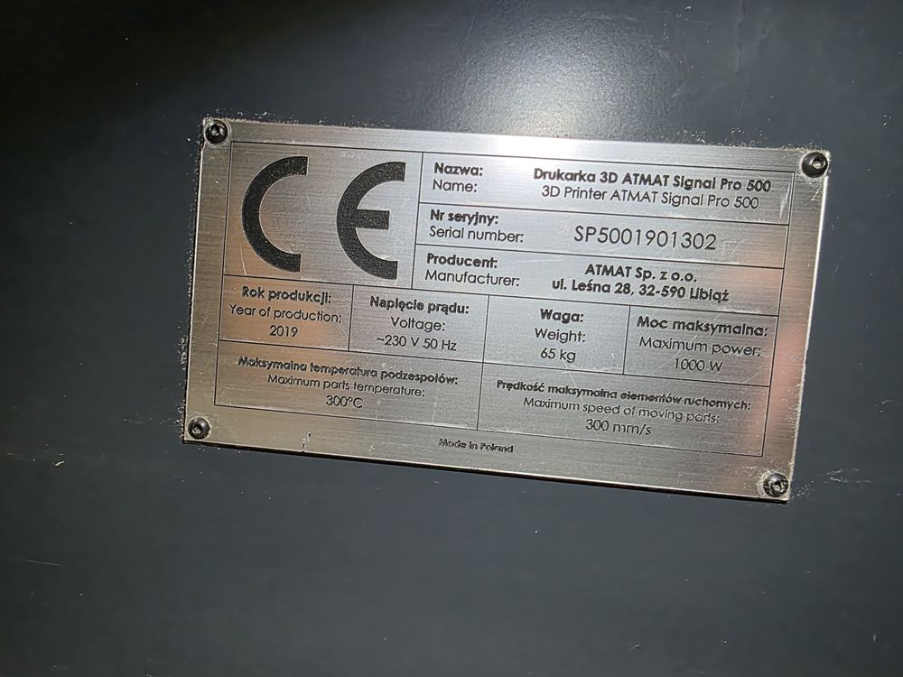 Drukarka 3D ATMAT Signal Pro 300x300x500